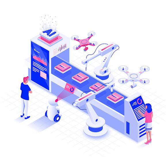 Flat design isometric illustration in Illustrations - product preview 3