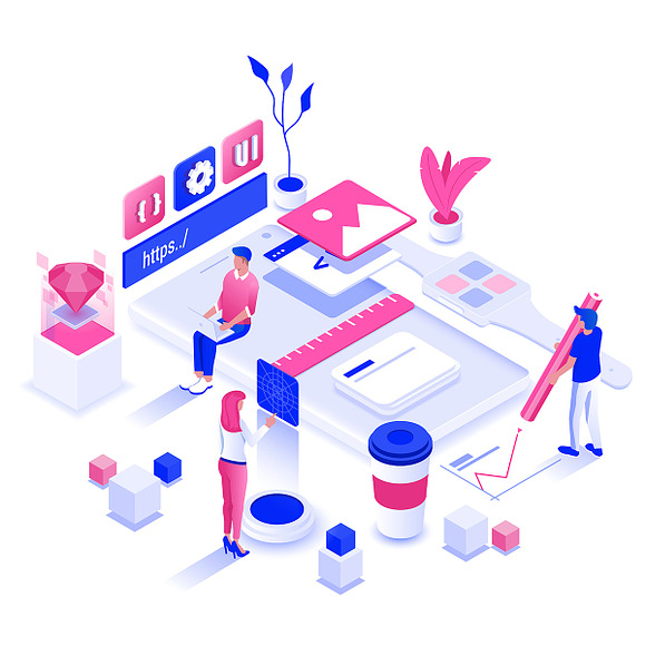 Flat design isometric illustration in Illustrations - product preview 6