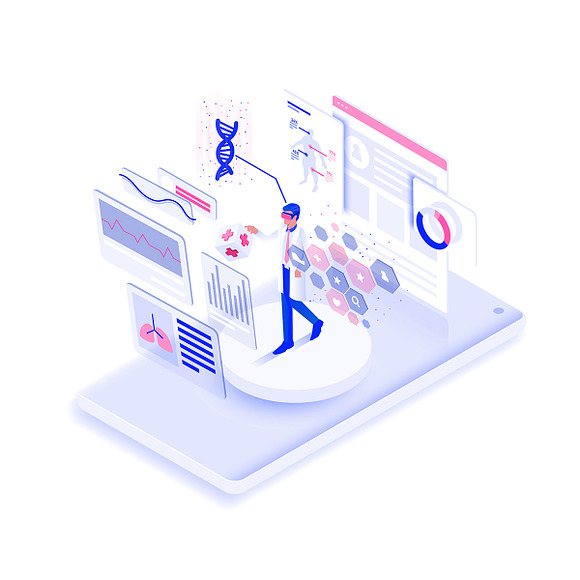 Flat design isometric illustration in Illustrations - product preview 10