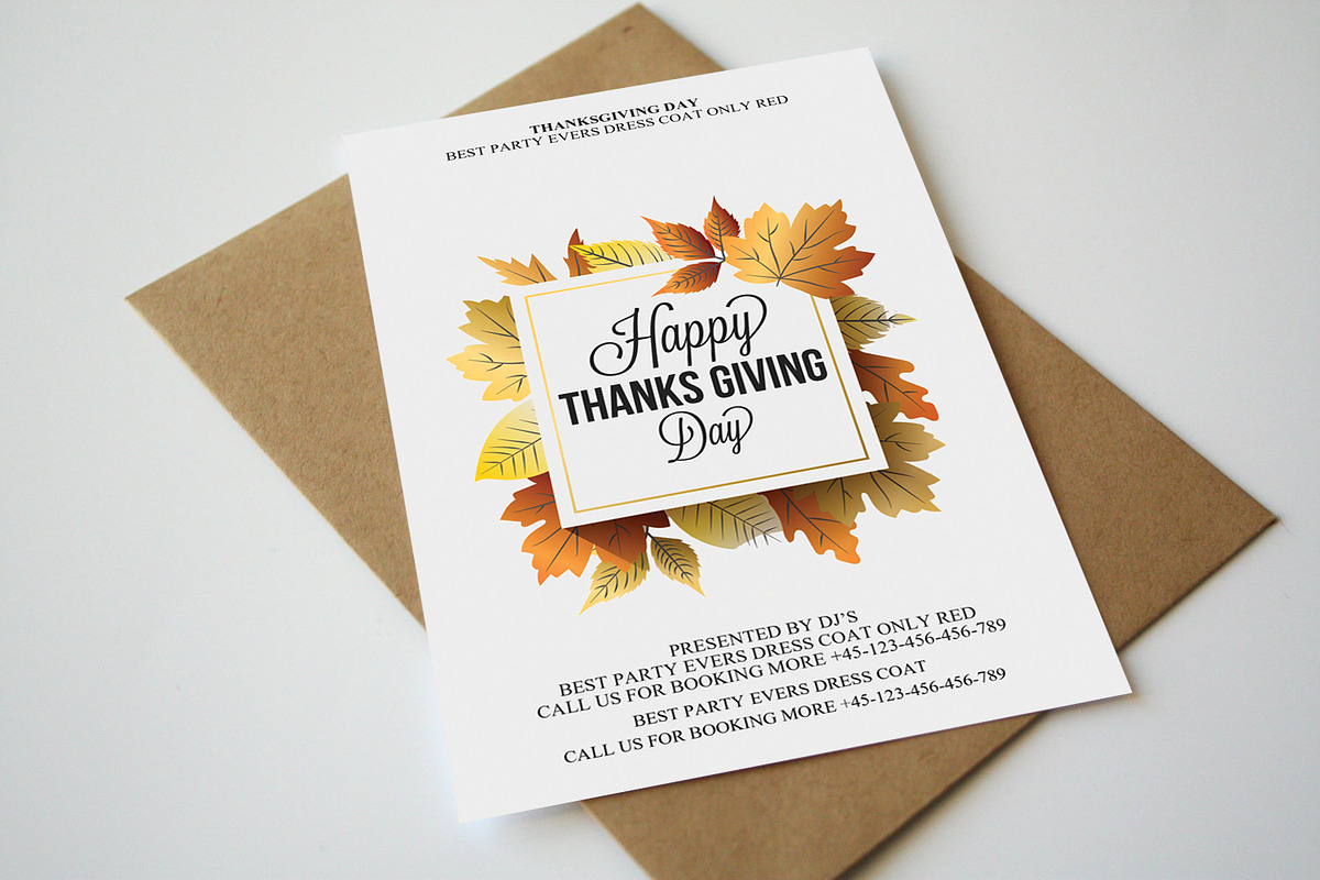 Happy Thanksgiving Card Template in Card Templates - product preview 8