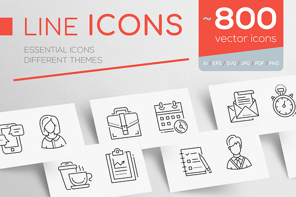 Line Design Icons Bundle in Graphics - product preview 12