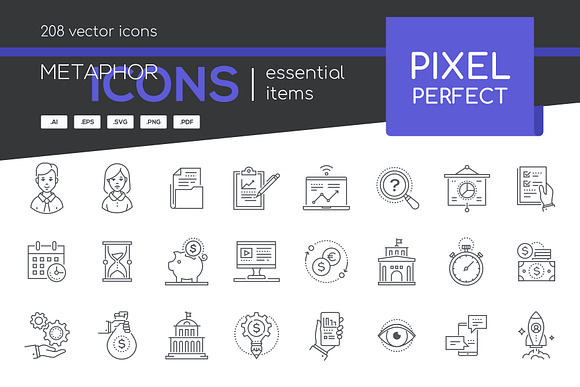 Pixel Perfect Icons Collection (BW) in Server Icons - product preview 9