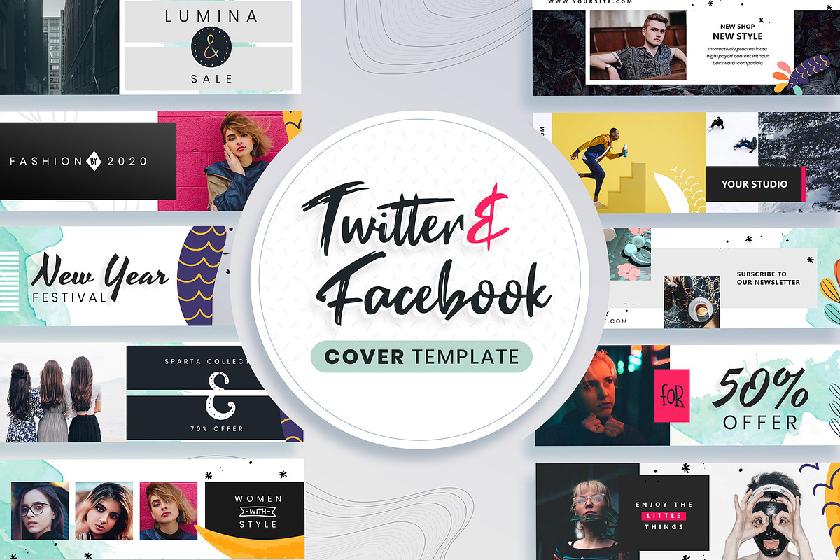 Facebook & Twitter Cover Templates in Twitter Templates - product preview 8