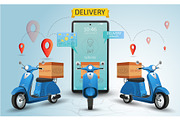 Online delivery service by scooter