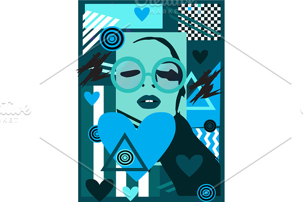 Valentine poster blue color with a g