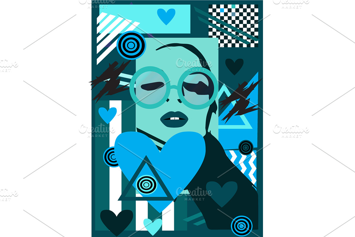 Valentine poster blue color with a g in Graphics - product preview 8