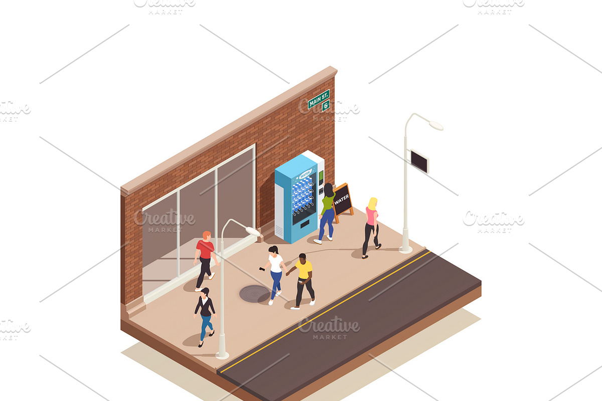Water delivery isometric background in Illustrations - product preview 8