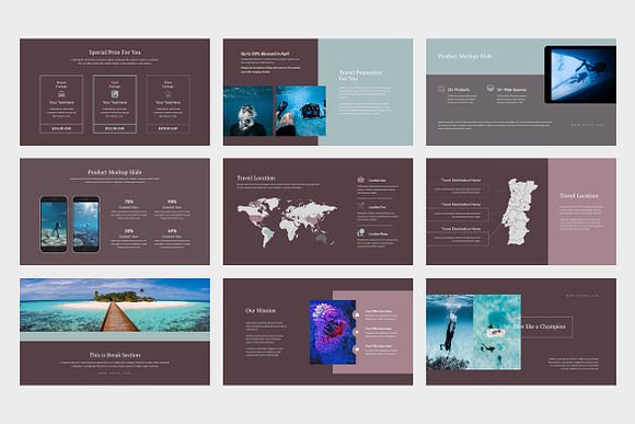 Poreo : Underwater Travel Powerpoint in PowerPoint Templates - product preview 3