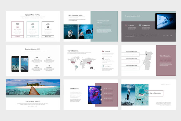 Poreo : Underwater Travel Powerpoint in PowerPoint Templates - product preview 9