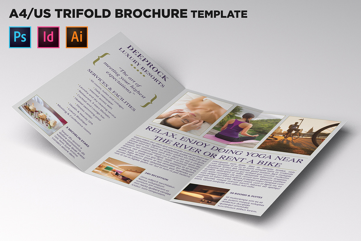 City Hotel Trifold Brochure Template in Brochure Templates - product preview 8