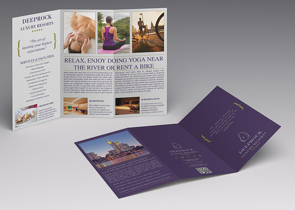 City Hotel Trifold Brochure Template in Brochure Templates - product preview 1