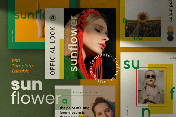 Sunflower - Social Media Bundle in Instagram Templates - product preview 14