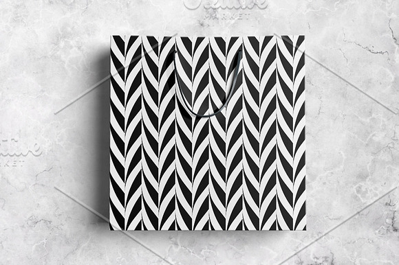 Wavy seamless b&w textile patterns in Patterns - product preview 1