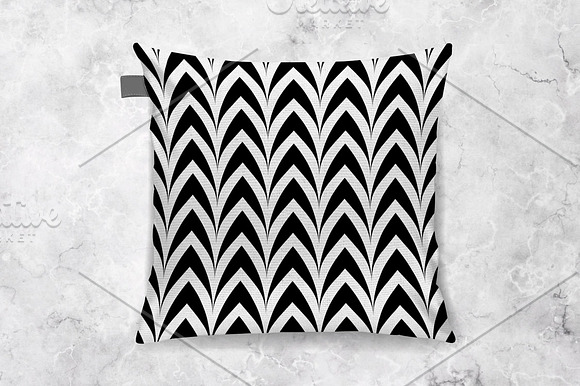 Wavy seamless b&w textile patterns in Patterns - product preview 2