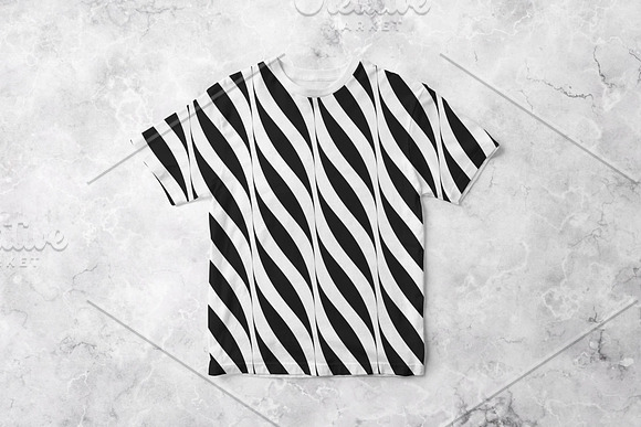 Wavy seamless b&w textile patterns in Patterns - product preview 3