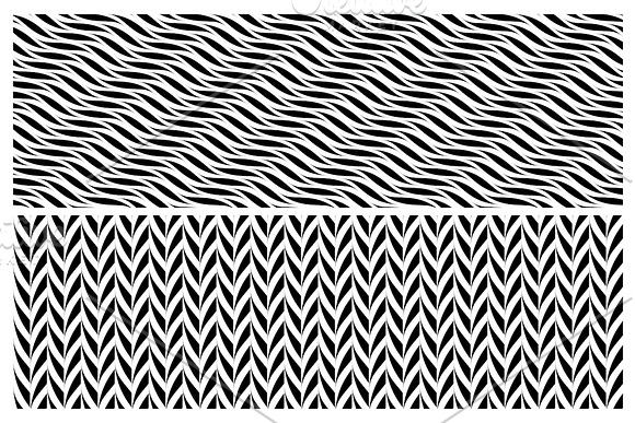 Wavy seamless b&w textile patterns in Patterns - product preview 5