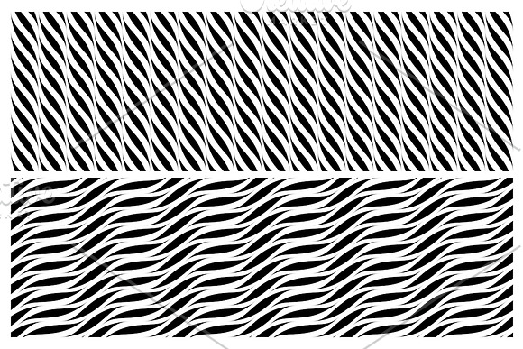 Wavy seamless b&w textile patterns in Patterns - product preview 6