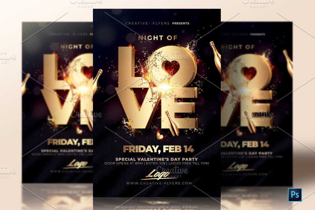Night Of Love Flyer Template in Flyer Templates - product preview 8