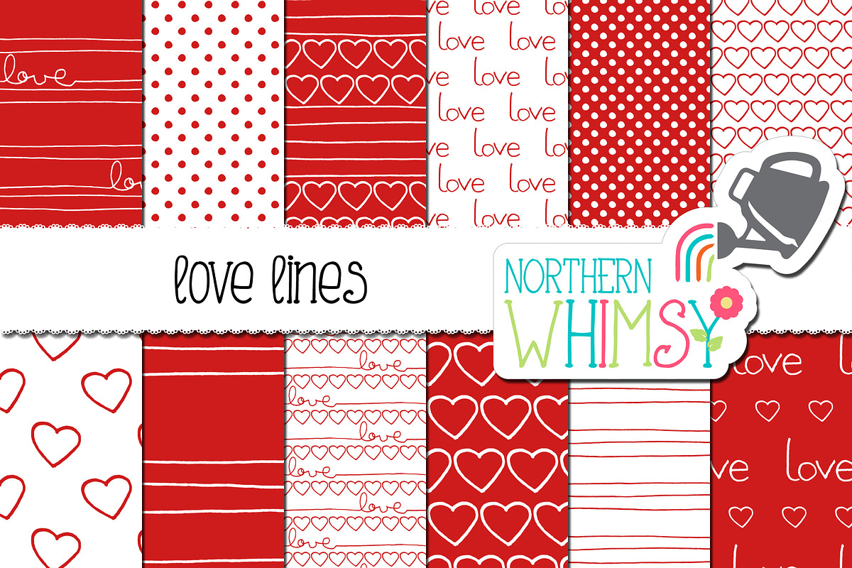 Valentines Seamless Patterns - Red in Patterns - product preview 8