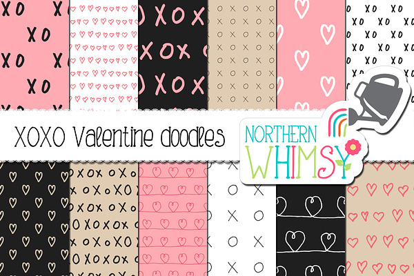 Pink and Black Valentine's Patterns