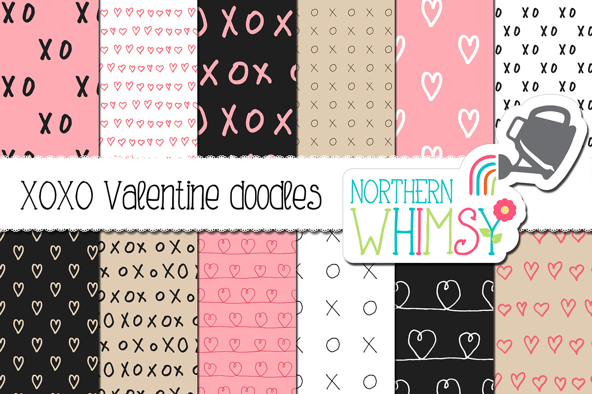 Pink and Black Valentine's Patterns in Patterns - product preview 8