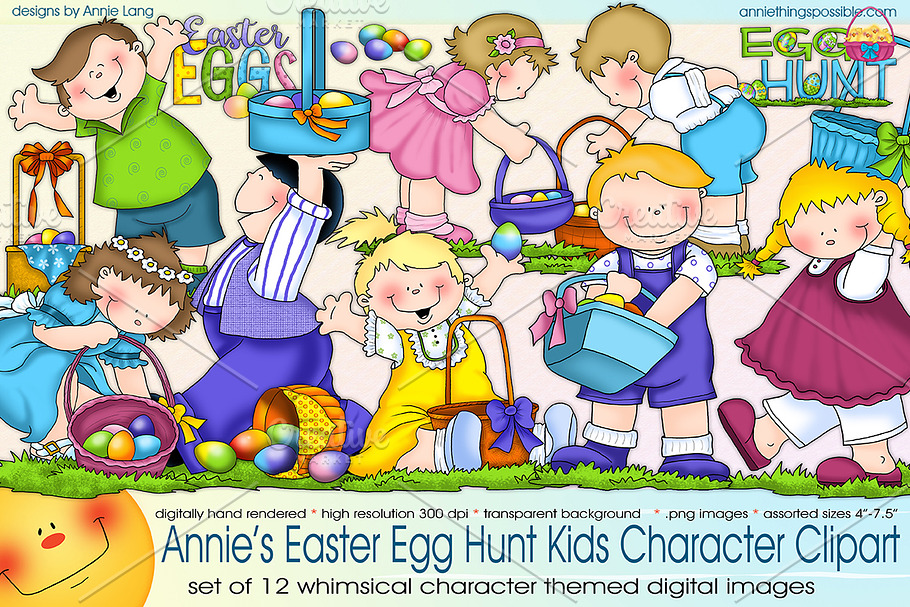 Easter Egg Hunt Kids Clipart