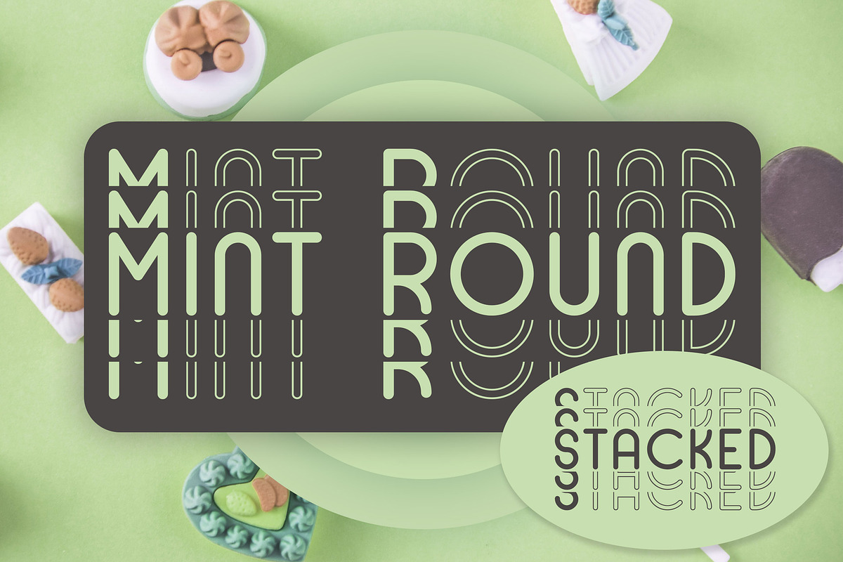 Mint Round - Stacked - Mirrored Font in Display Fonts - product preview 8