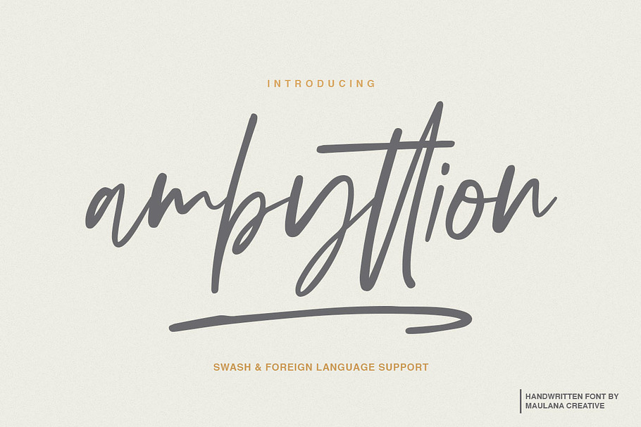 Ambyttion - Swash Handwritten Font in Script Fonts - product preview 8