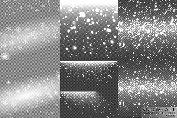 Snowfall and Snowflakes Backgrounds in Illustrations - product preview 1