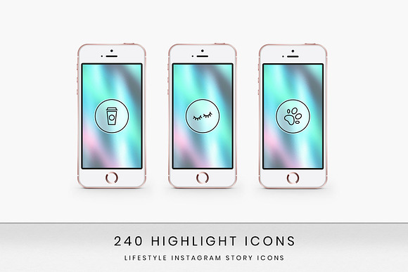 240 Holographic Instagram Highlights in Instagram Templates - product preview 2