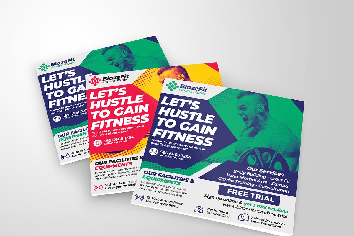 Fitness Training Center Flyer in Flyer Templates - product preview 8