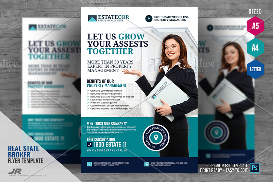 Asset and Real Estate Management in Flyer Templates - product preview 8