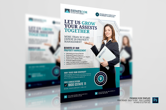 Asset and Real Estate Management in Flyer Templates - product preview 3