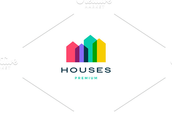 colorful house home mortgage roof