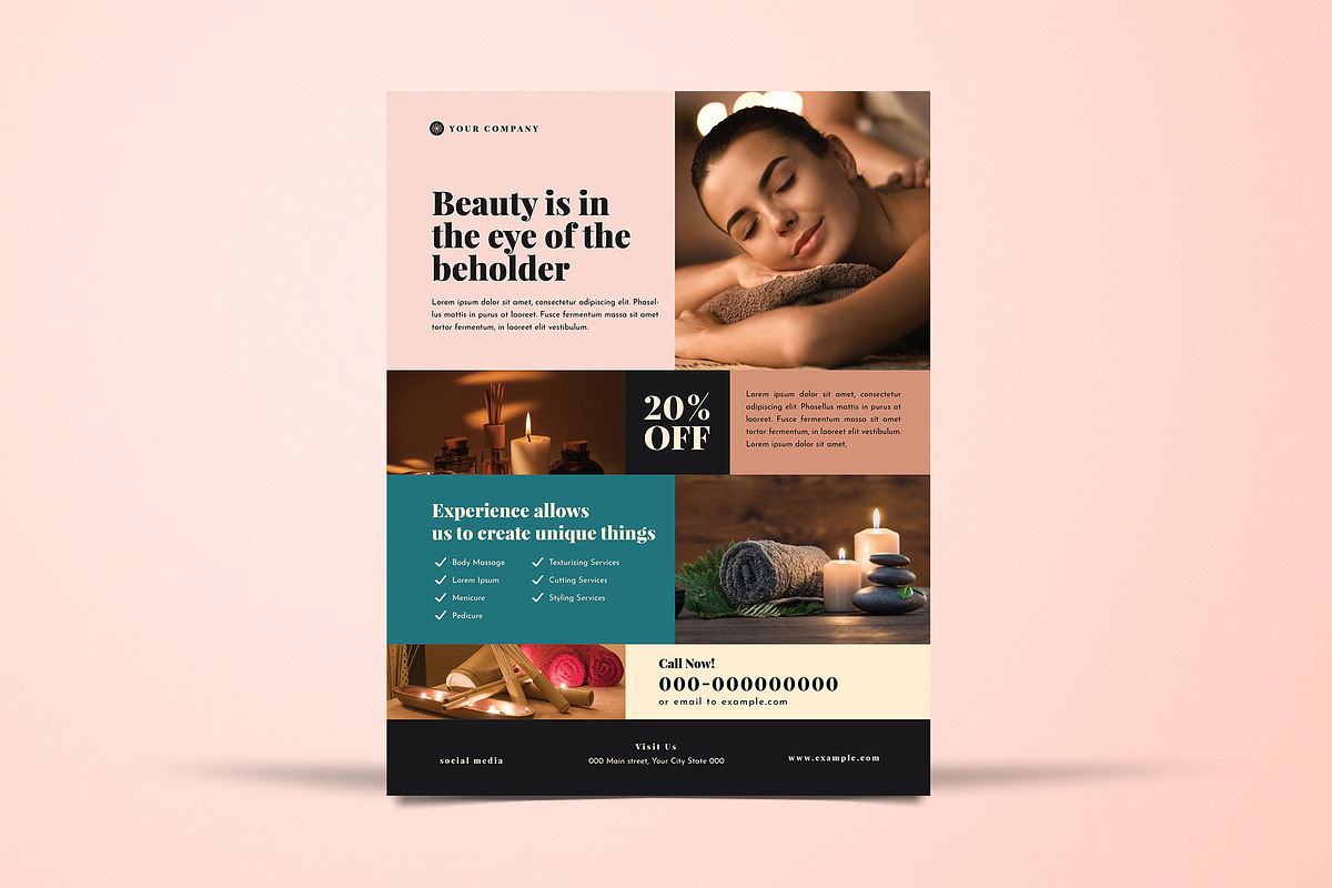 Beauty Spa Flyer Layout in Flyer Templates - product preview 8