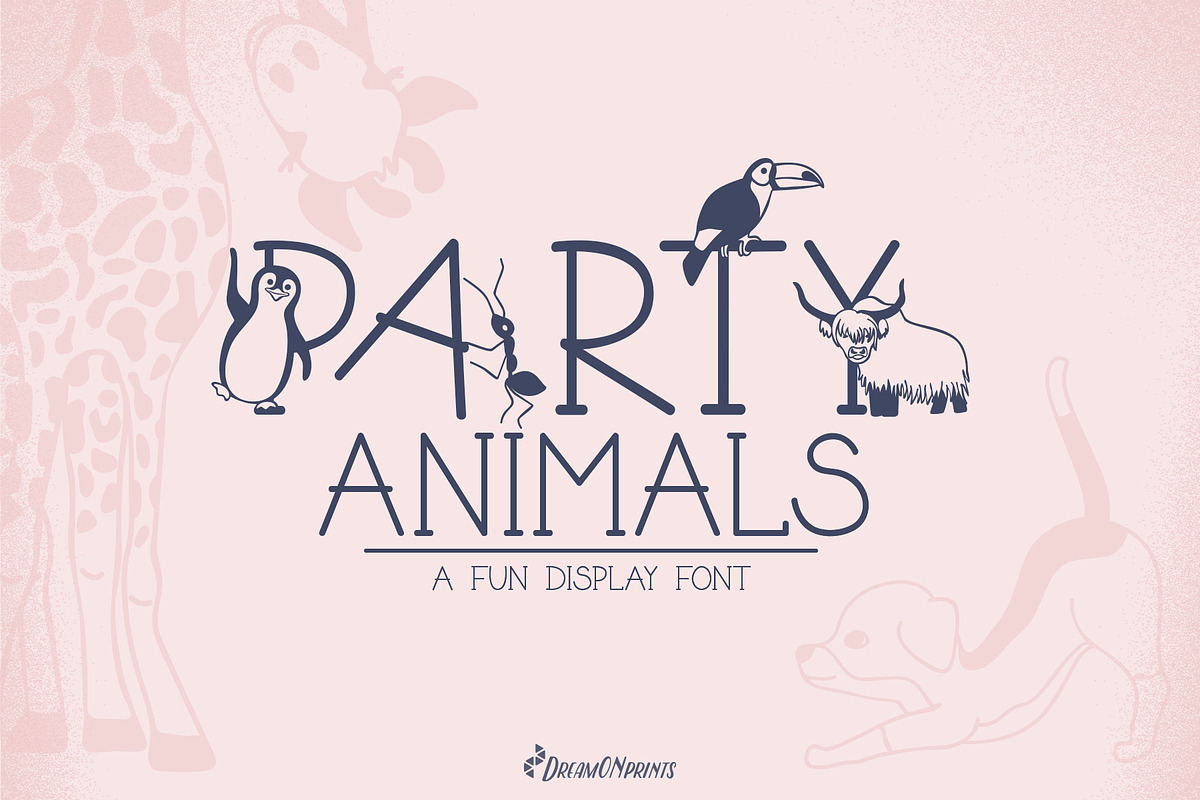 Party Animals - A Fun Display Font in Display Fonts - product preview 8