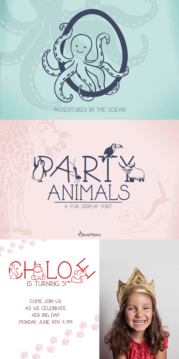 Party Animals - A Fun Display Font in Display Fonts - product preview 1