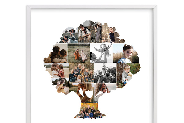 Tree shape photo collage template