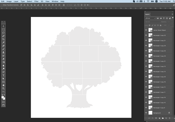 Tree shape photo collage template in Stationery Templates - product preview 1