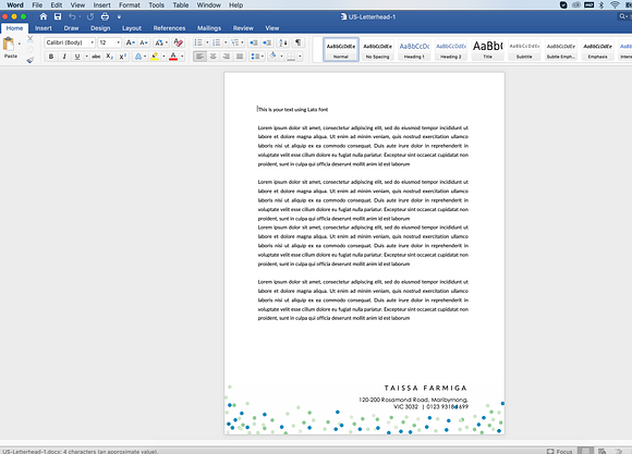 polka dot glitter letterhead in Stationery Templates - product preview 1