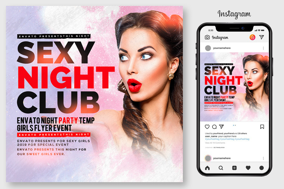 Naughty Sexy Night Club Party Flyer