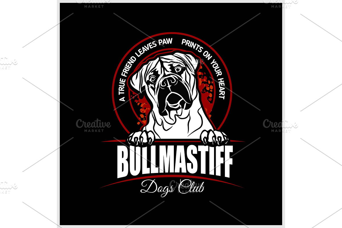 Bullmastiff - vector illustration in Illustrations - product preview 8