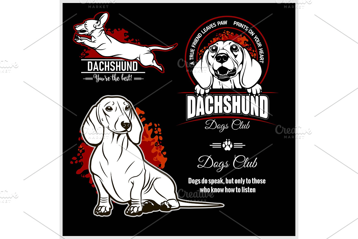 Dachshund - vector set for t-shirt in Illustrations - product preview 8