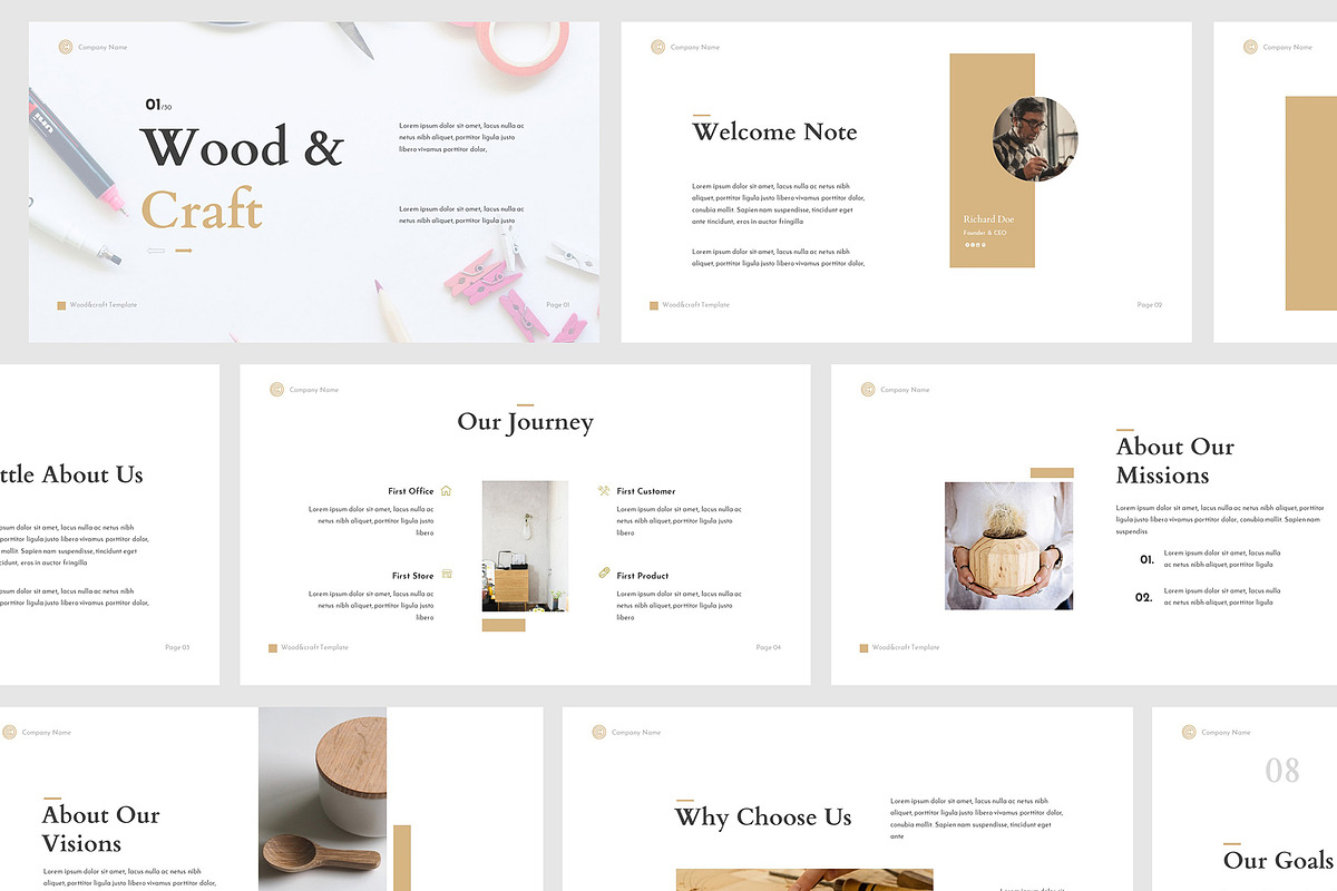 Wood & Craft Powerpoint Template in PowerPoint Templates - product preview 8