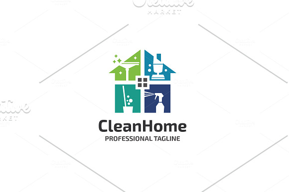 Clean Home Logo in Logo Templates - product preview 2