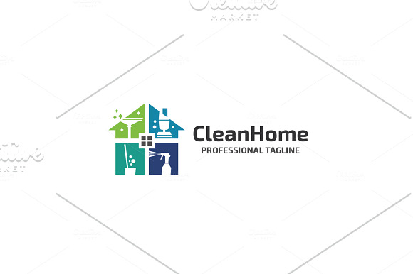 Clean Home Logo in Logo Templates - product preview 3