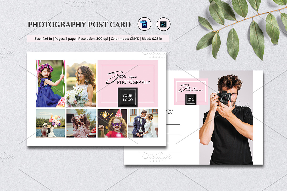 Photography Postcard Template-V1134 in Card Templates - product preview 8