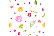 Seamless pattern with pretty flowers