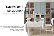 Square Tablecloth in Kitchen Mockup