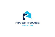 river house logo vector icon